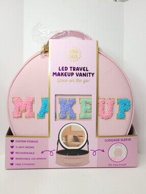 Sunny Days LED Pink Travel Makeup Vanity Glow On the Go Travel Case